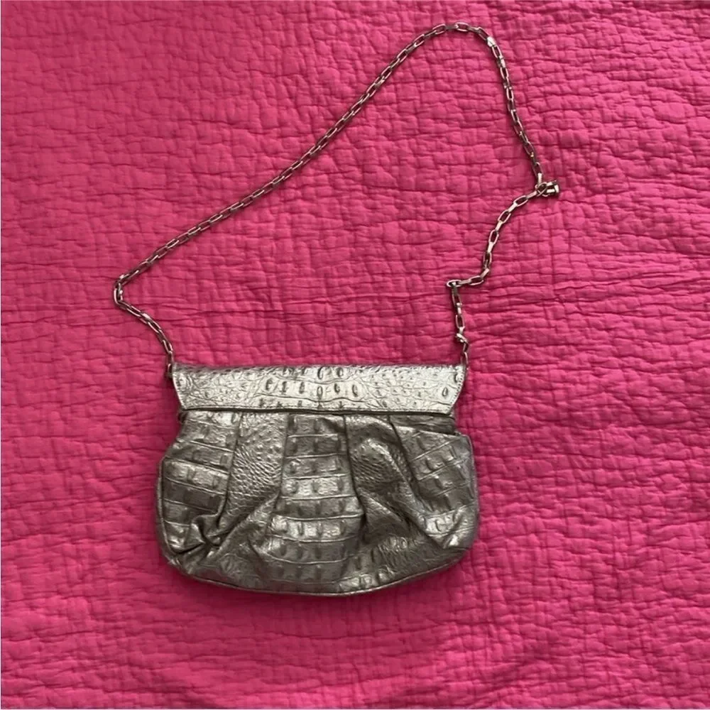 Zara Terez Silver Croc-Embossed Crossbody Bag